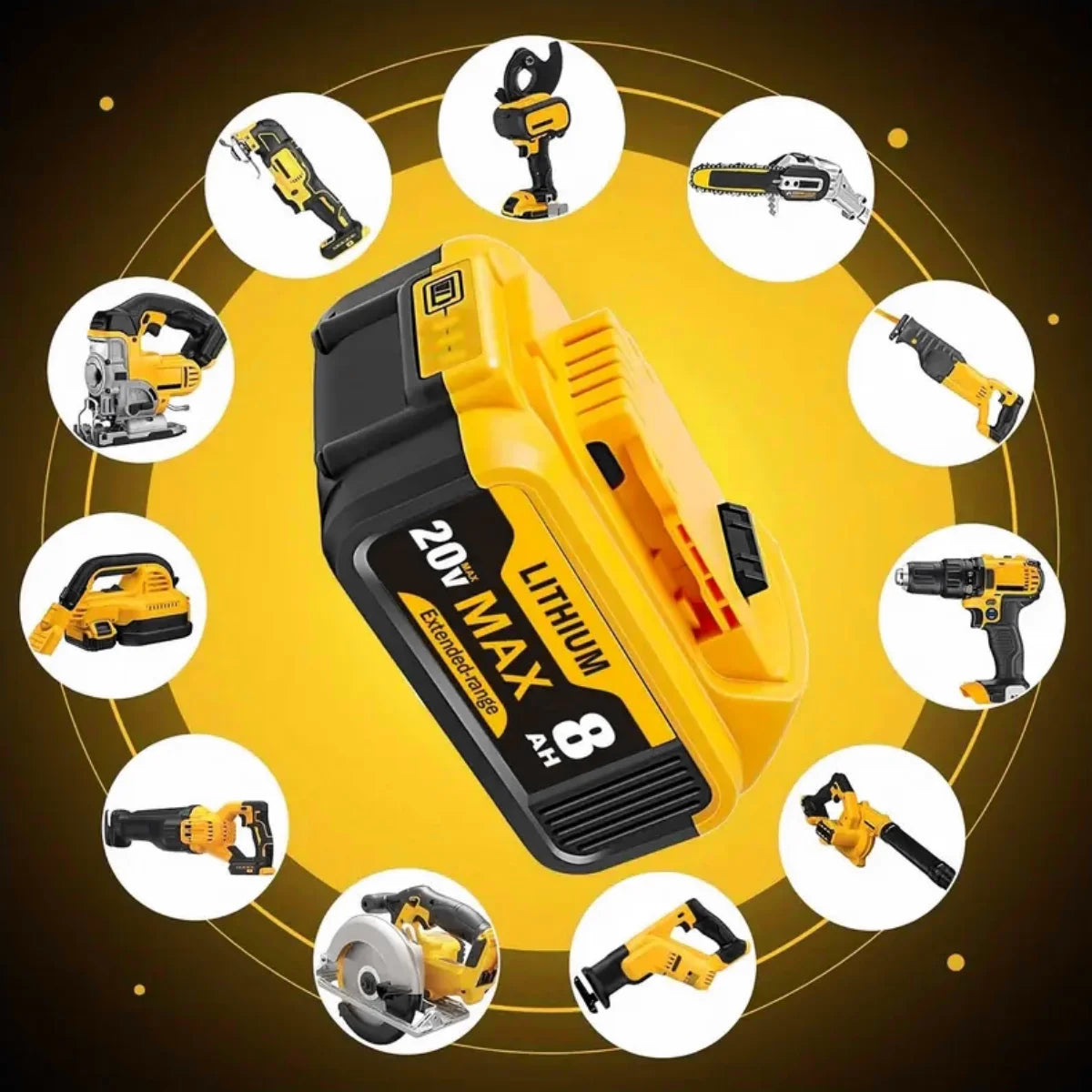 Blawhi 20V 8Ah Replacement Battery for Dewalt DCB200