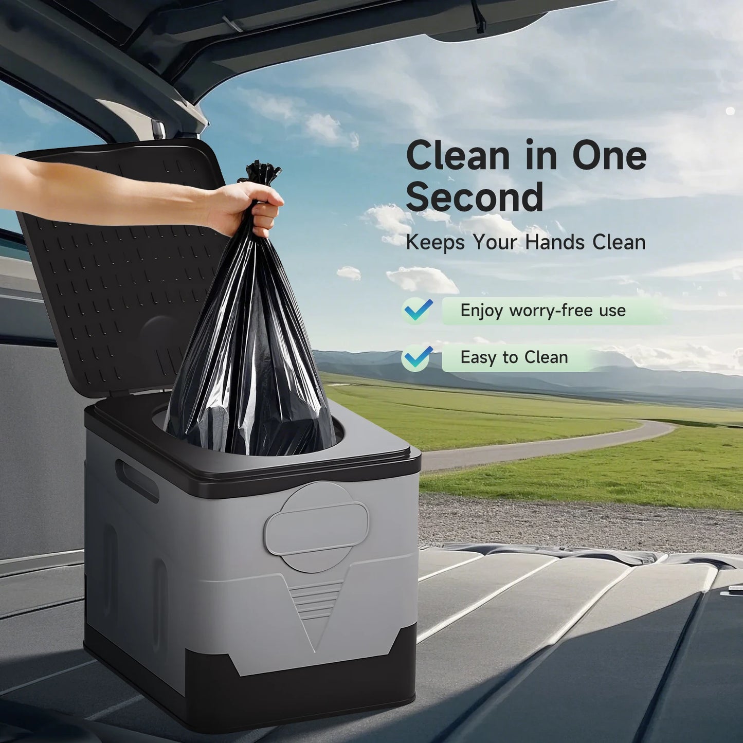 Compact Portable Camping Toilet for Adults with Lid