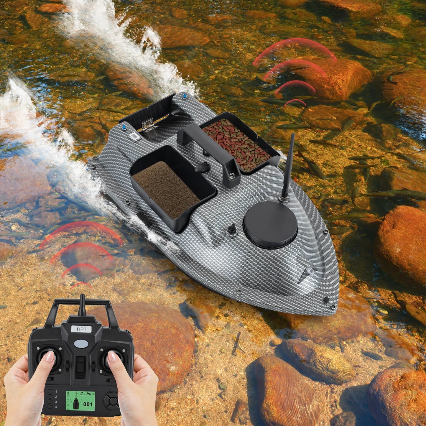 GPS Fishing Bait Boat Remote Control Dual 390 Motors