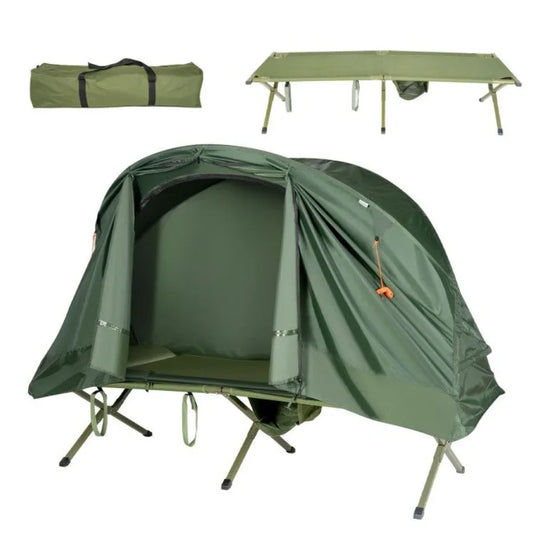 Electric One Person Cot Elevated Tent With External Cover
