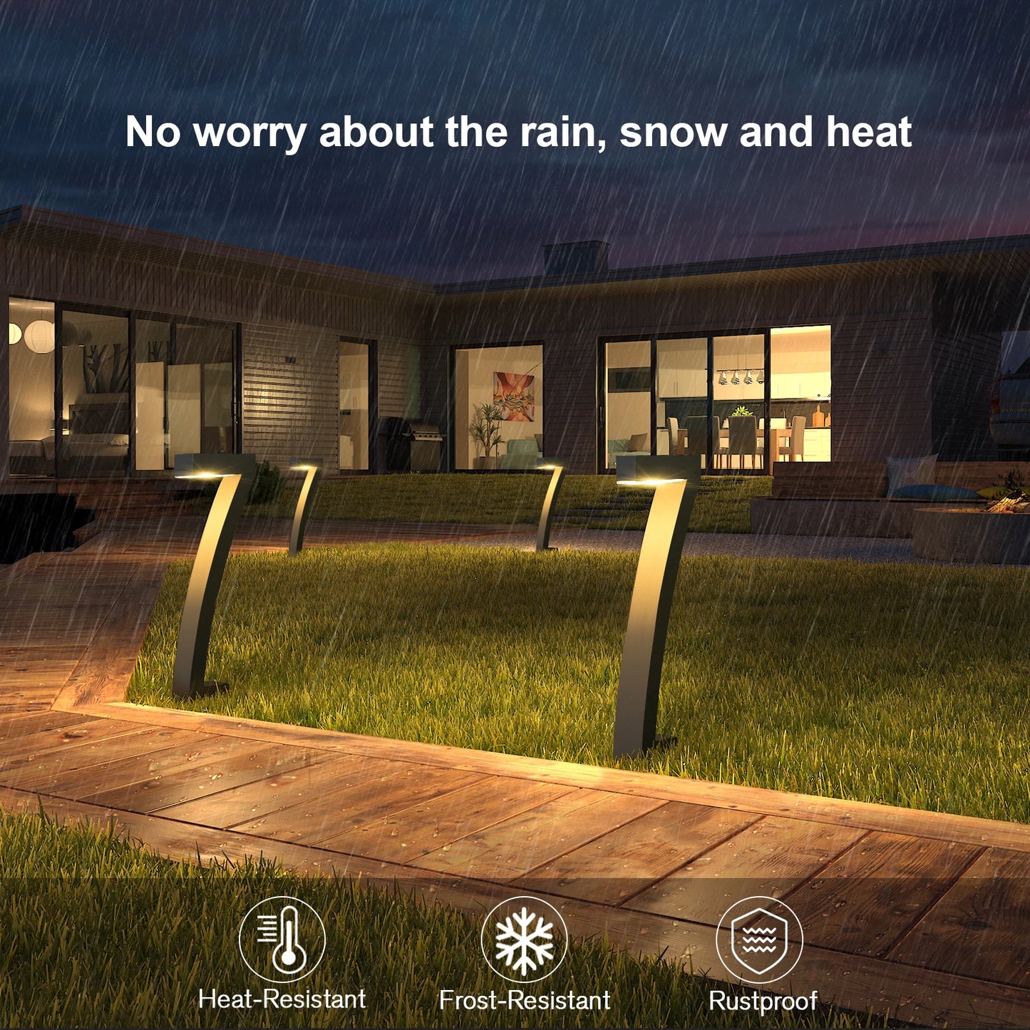 KPSTEK Solar Outdoor Lights Pathway Garden LED Auto On Off