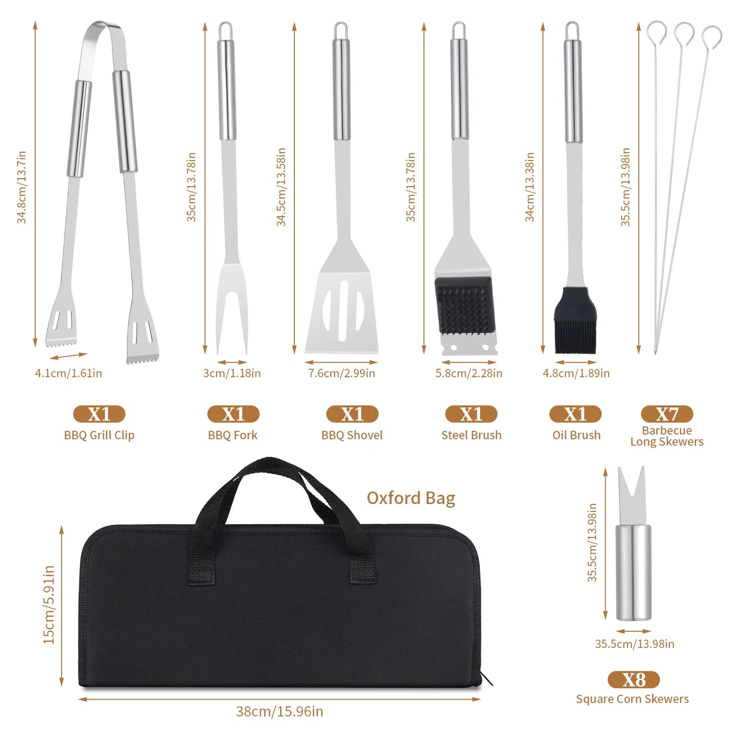 Guangdong CN Stainless Steel 20 Piece Barbecue Utensil Set