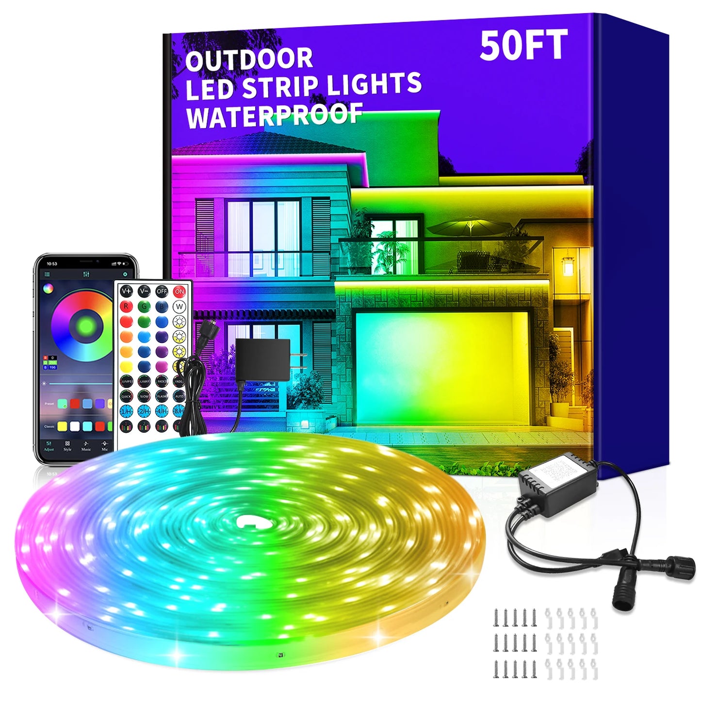 Outdoor LED Strip Lights IP68 Waterproof With Remote Control