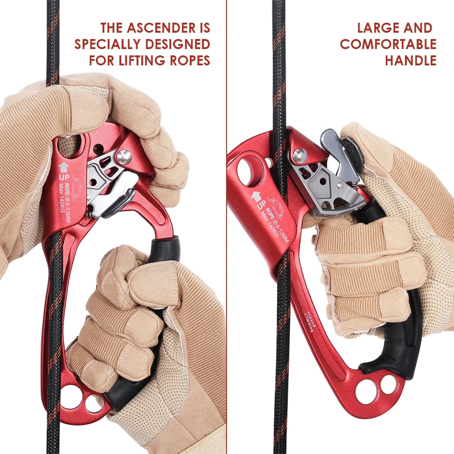 LIXADA Hand Ascender Aluminum Magnesium Alloy Climbing Gear