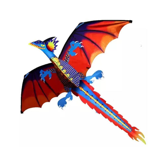 3D Dragon Kite Kids Outdoor Flying Toy With Tail Fun