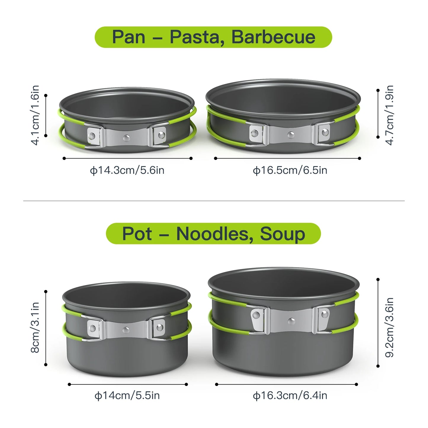 Portable Camping Cookware Set For 2 People Tableware