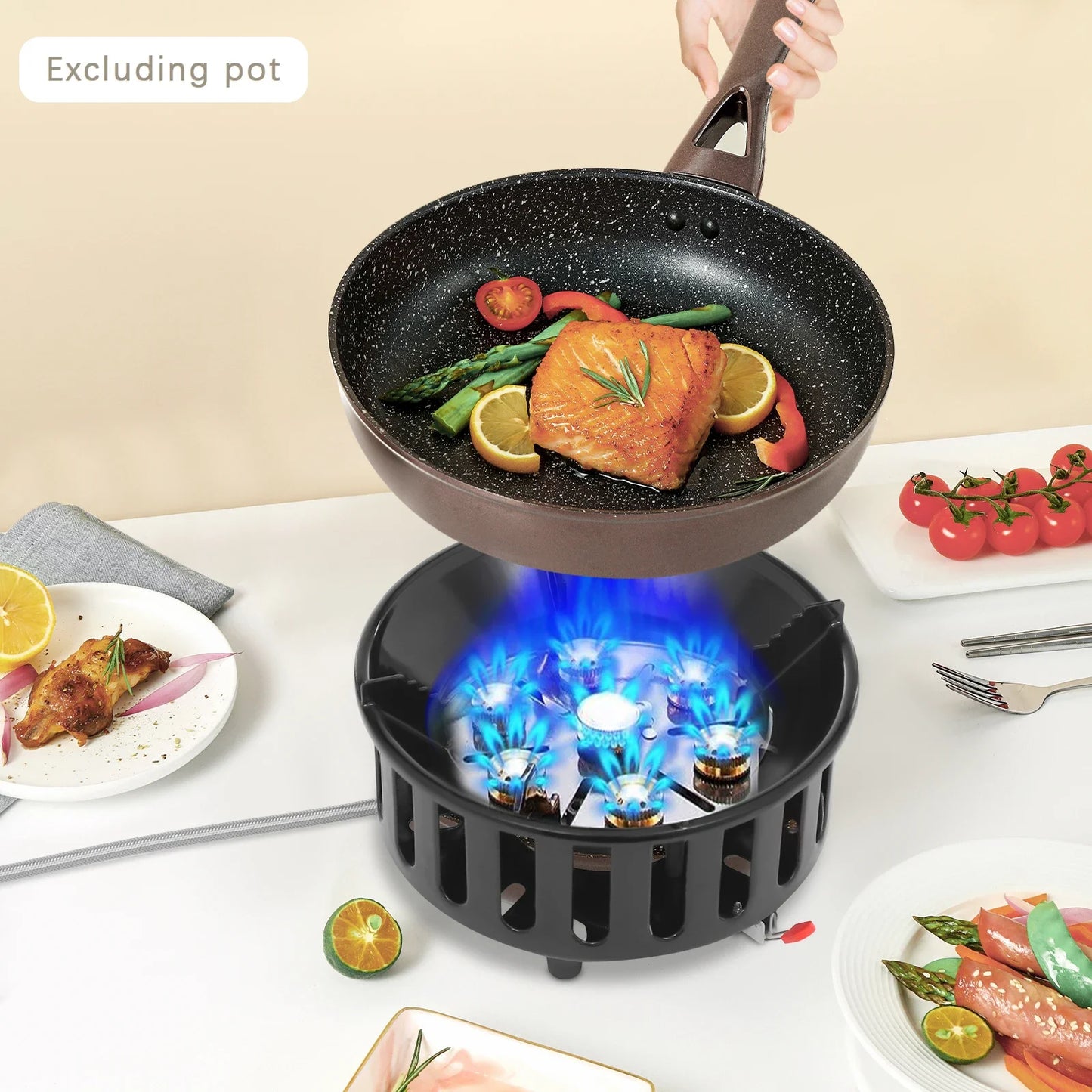 Portable Camping Gas Stove 21000W Windproof With Adapter