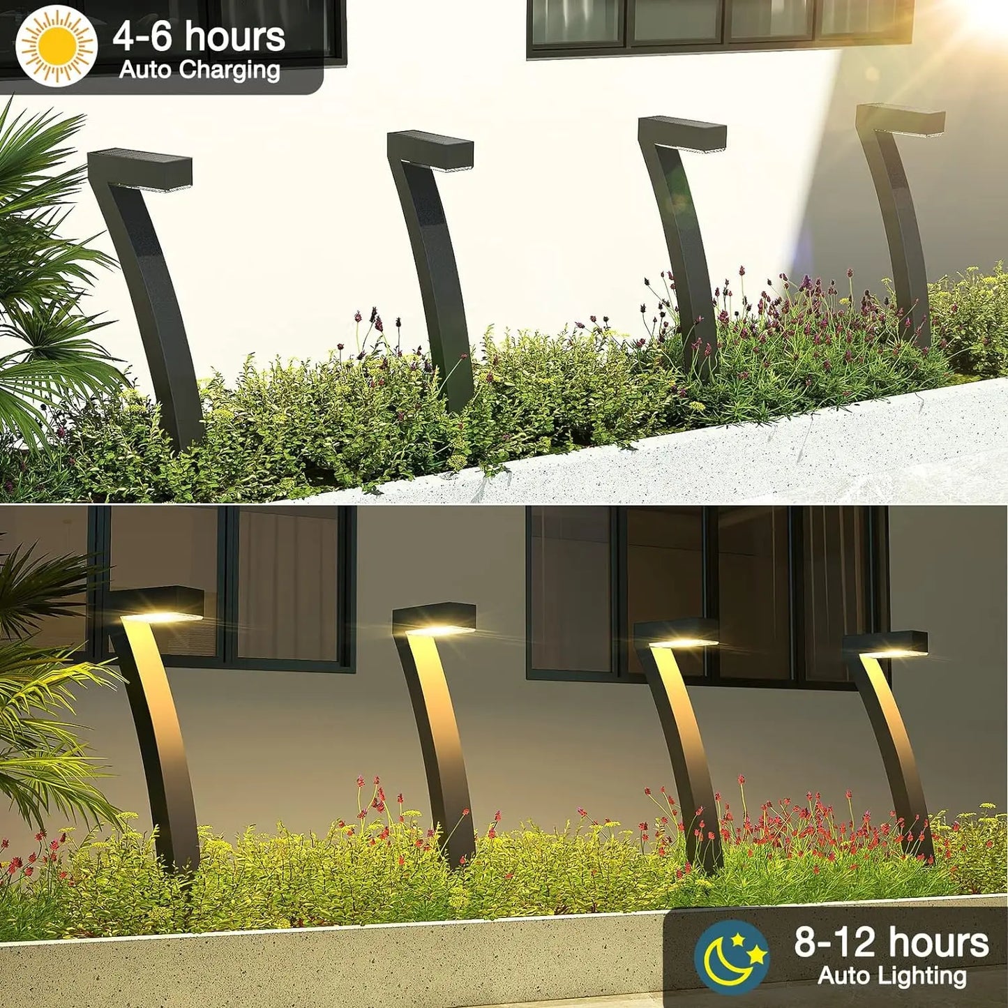 KPSTEK Solar Outdoor Lights Pathway Garden LED Auto On Off