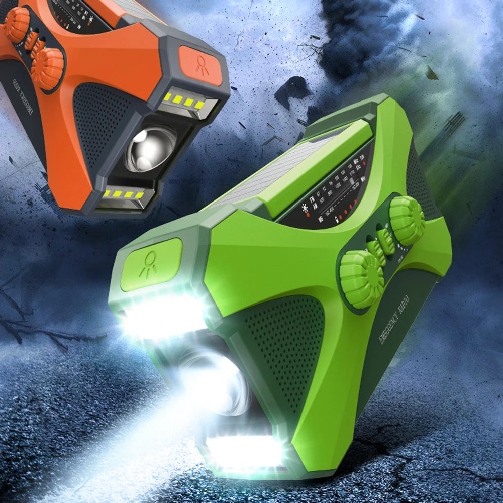 Hignconcerned Portable 10000mAh Solar Radio Hand Crank LED