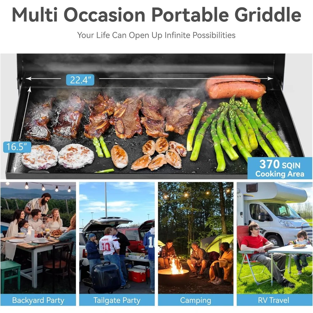 Trail Harbor Portable Griddle Tabletop Ceramic Coated Cast