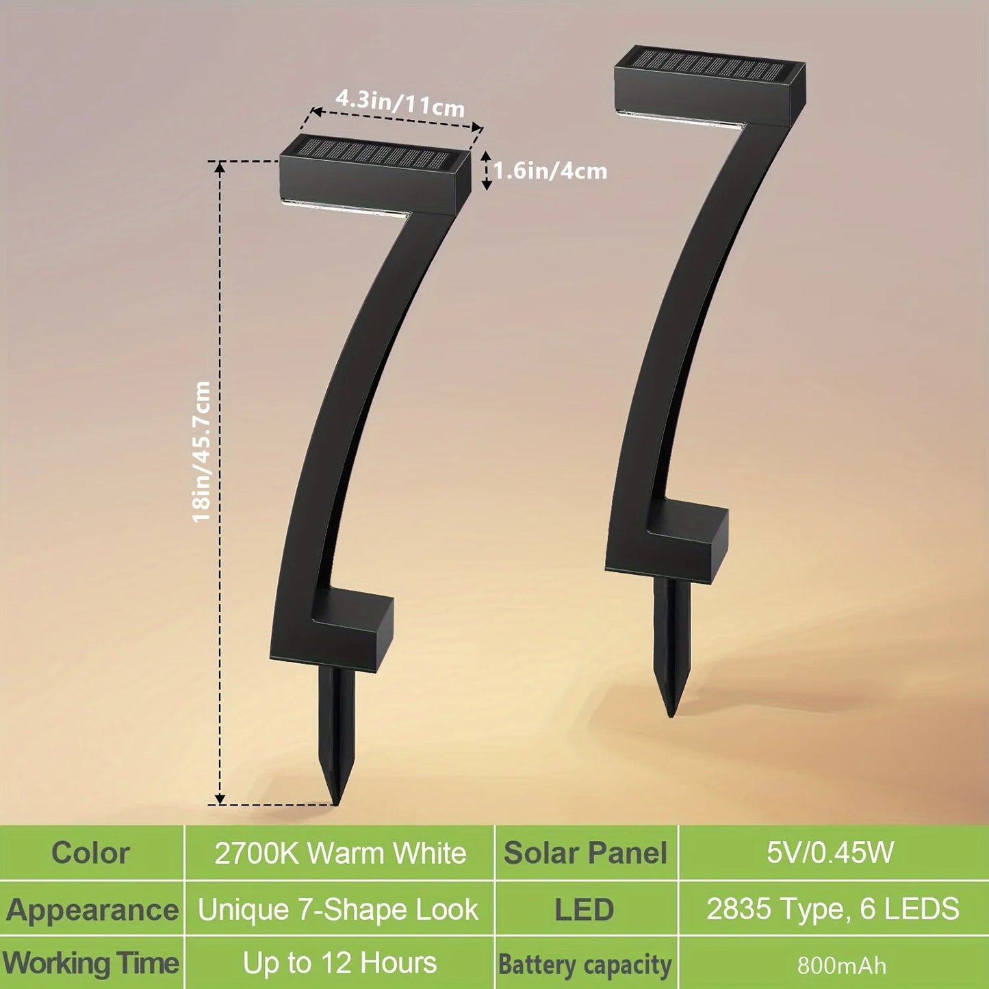 KPSTEK Solar Outdoor Lights Pathway Garden LED Auto On Off