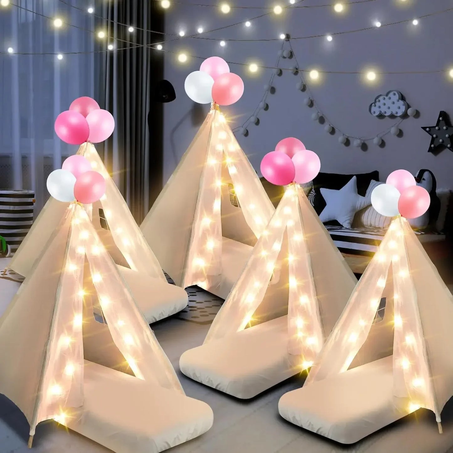 Hign-Concerned 6 Pack Sleepovers Teepee Tent For Kids