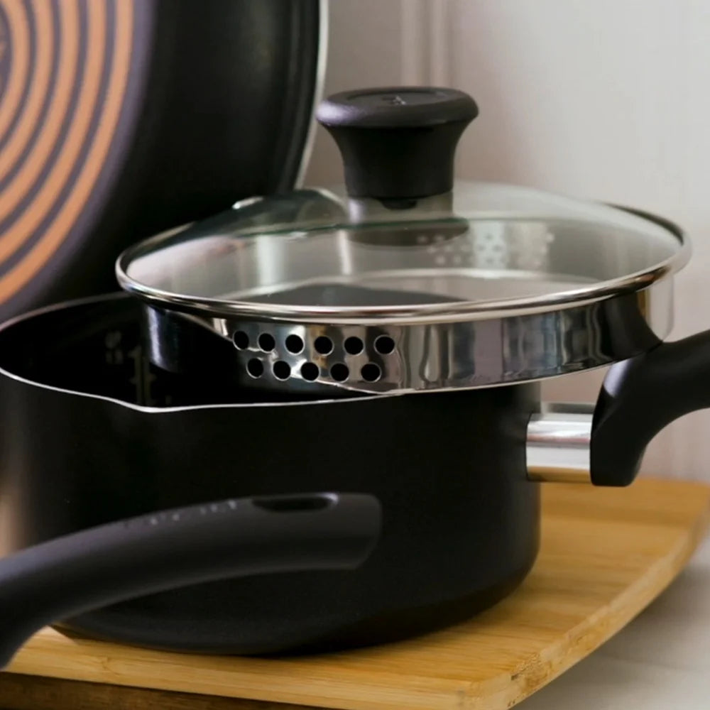 Feature Nonstick Cookware Set With Vented Lids Eco Friendly