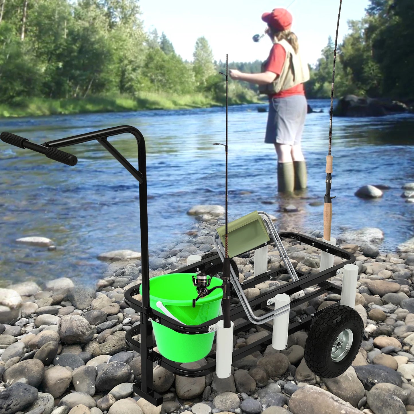 Hign Concerned Fishing Cart High Carbon Steel 198 Lbs Load