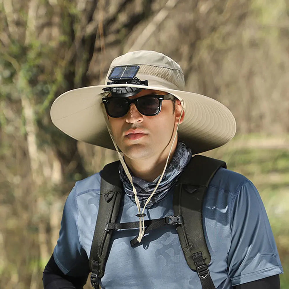 Craft of Weaving Tat Solar Fan Sun Hat With CoolingFans