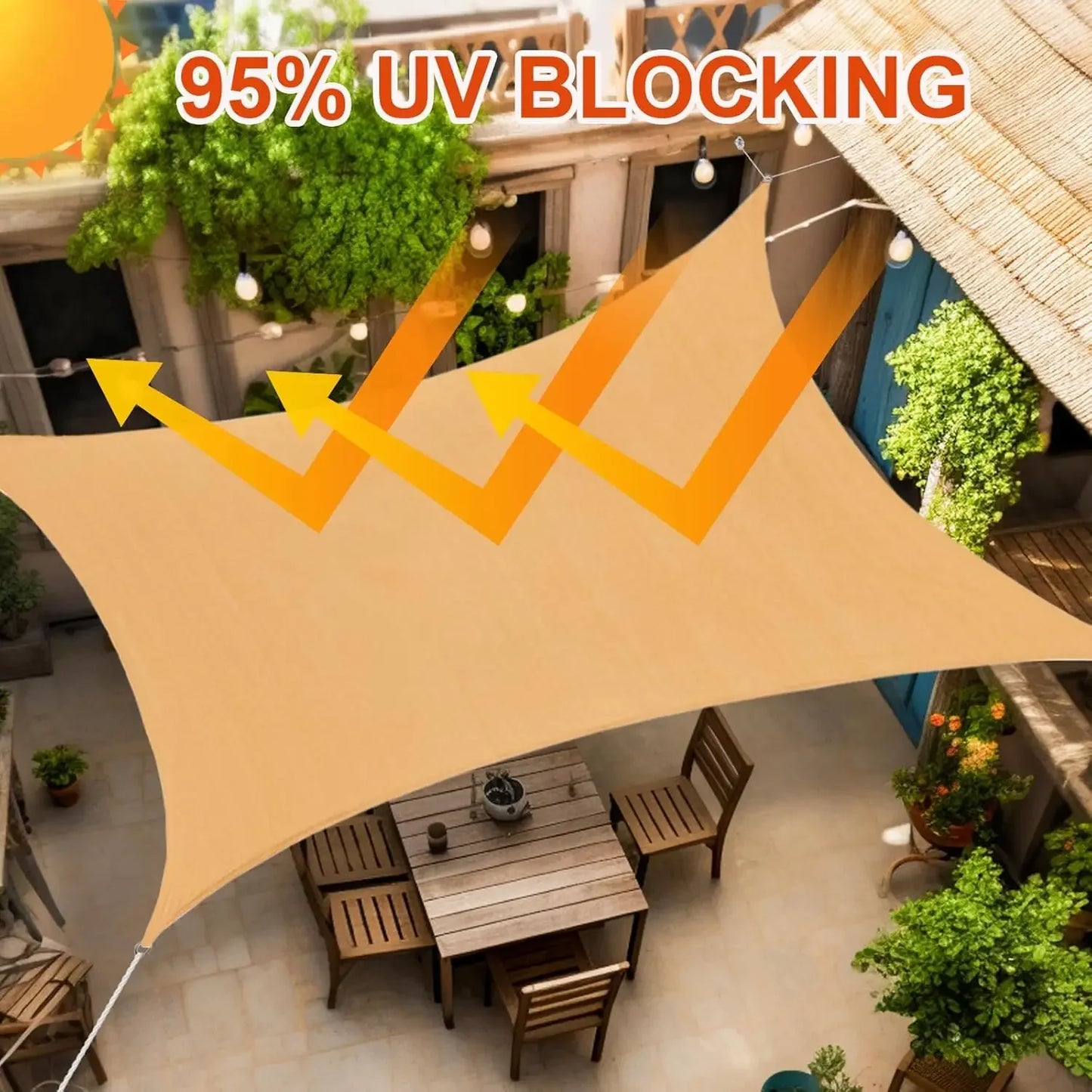 Hign-concerned Sun Shade Sail Canopy for Patio Garden Outdoor