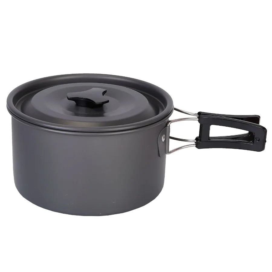 Electric Camping Cookware Set Aluminum Pot Pans Kit