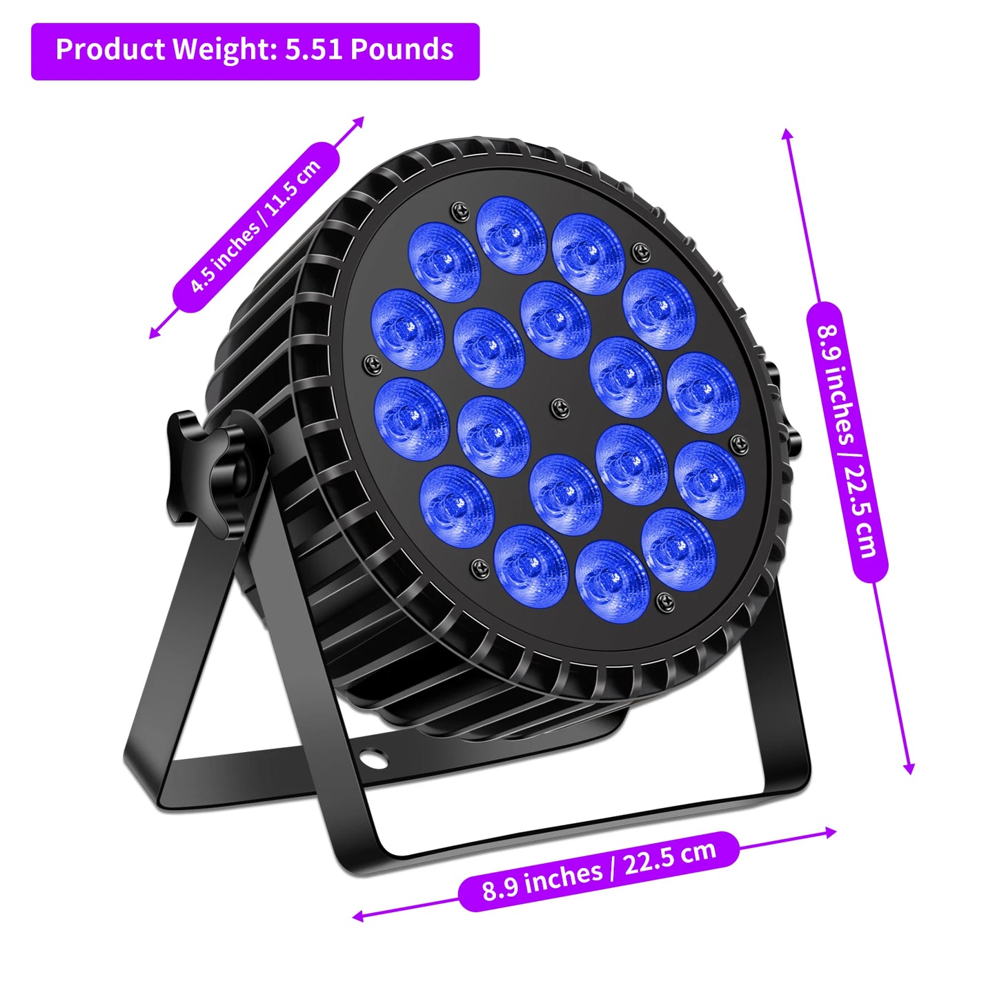 U'King 4in1 RGBWA UV LED Par Light DMX Stage Lighting