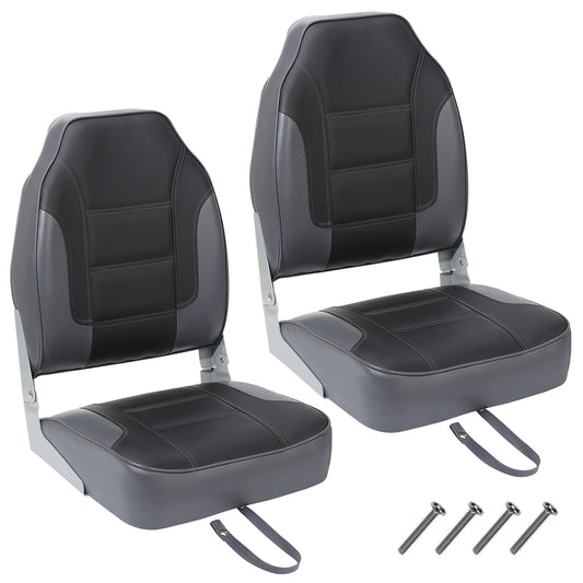 Hign-Concerned 2 Pack High Back Folding Fishing Boat Seats