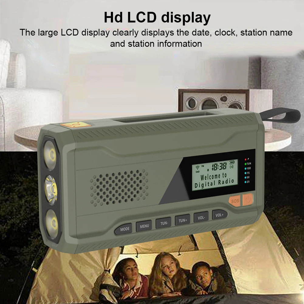 APWIKOGER Hand Crank Emergency Radio Flashlight BT Speaker
