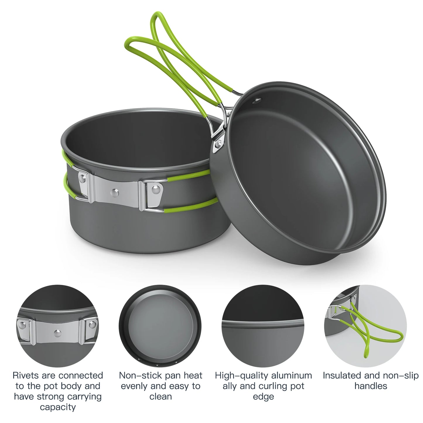 Portable Camping Cookware Set For 2 People Tableware