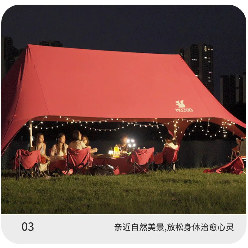 MUJOD Awning Tent Waterproof Oxford Coated Outdoor Shelter