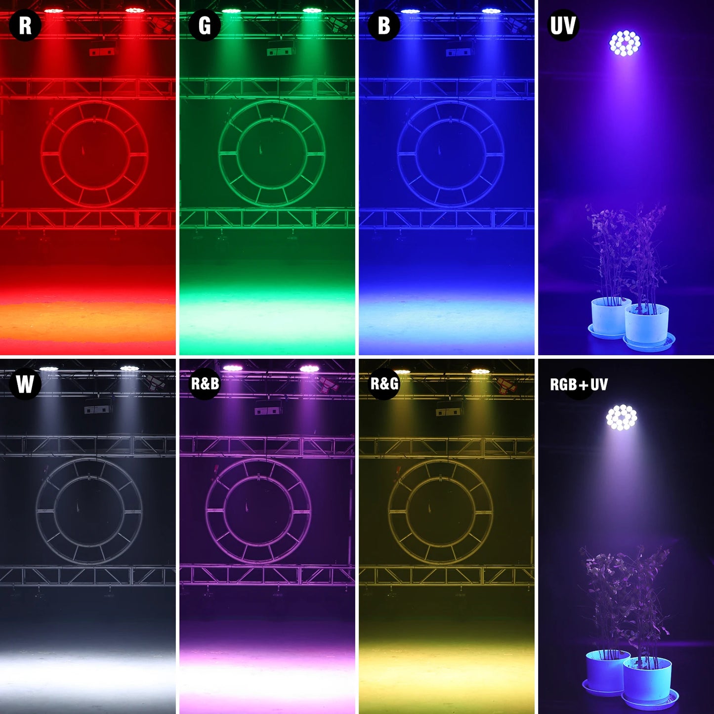 U'King 4in1 RGBWA UV LED Par Light DMX Stage Lighting