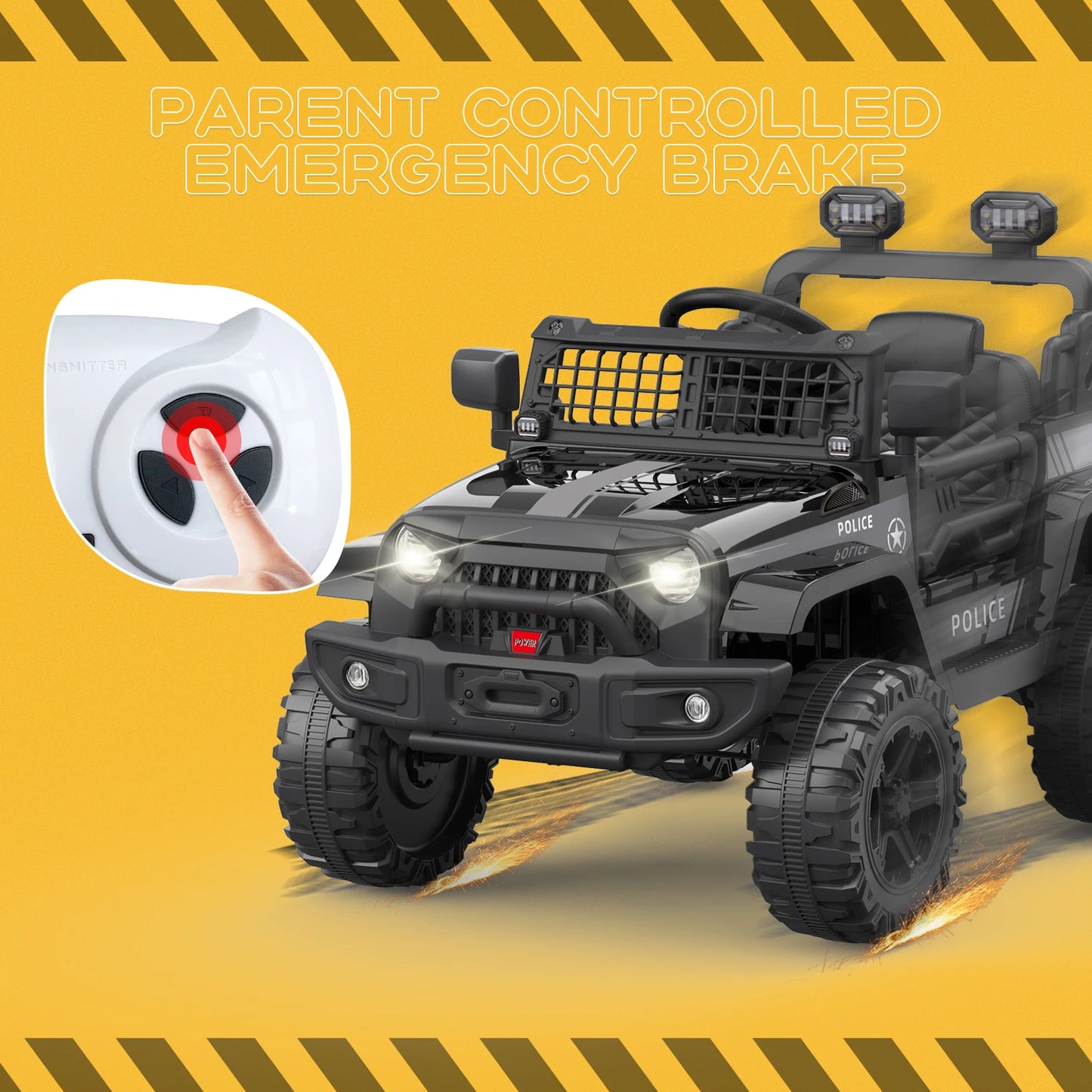 HiMISSE 12V Kids Ride On Car Battery Powered Truck Remote