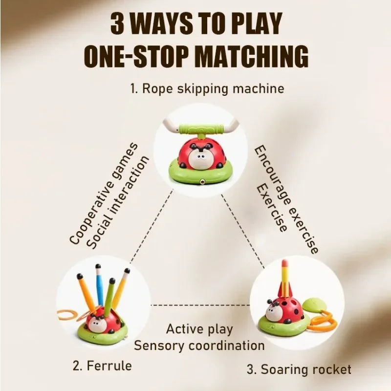 Kmoist Three In One Kid Skipping Rope Machine Toy Outdoor
