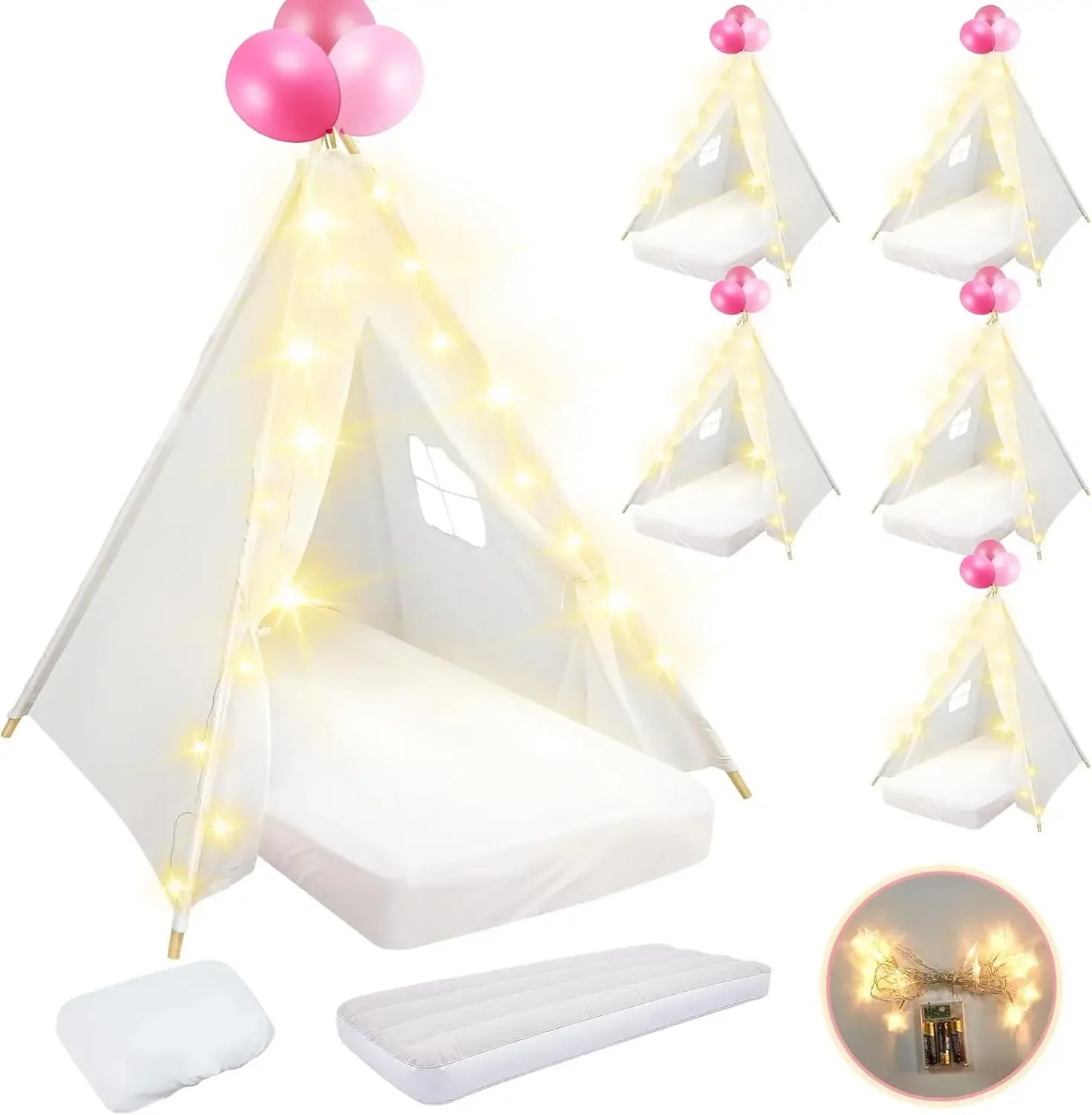 Hign-Concerned 6 Pack Sleepovers Teepee Tent For Kids