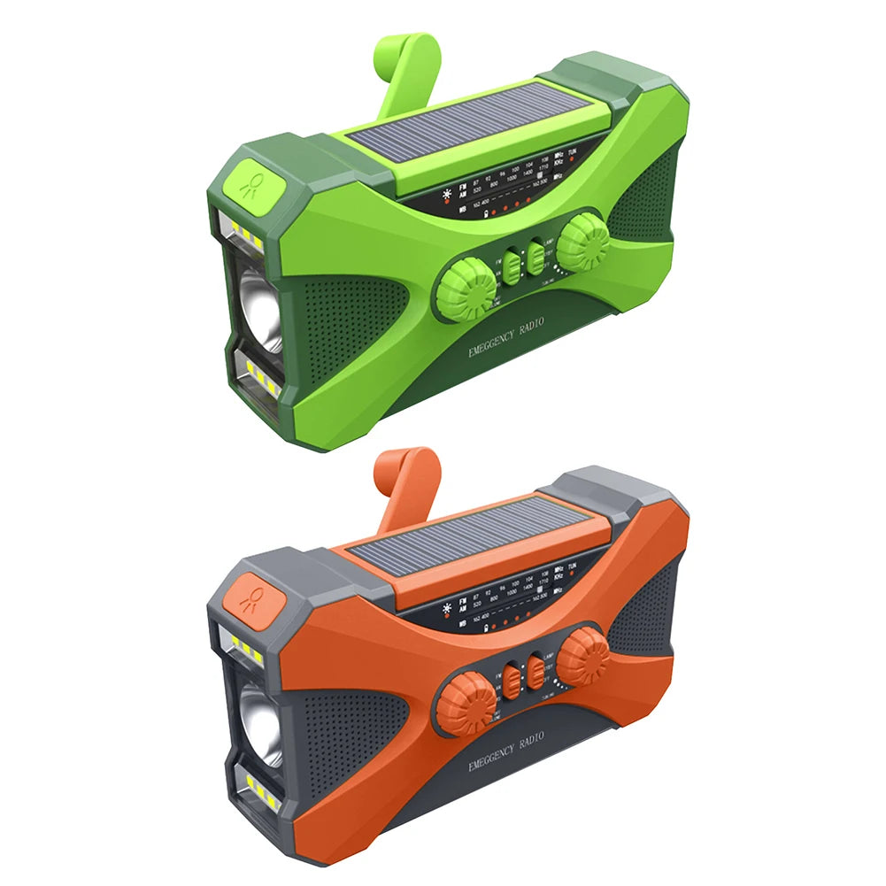 Hignconcerned Portable 10000mAh Solar Radio Hand Crank LED
