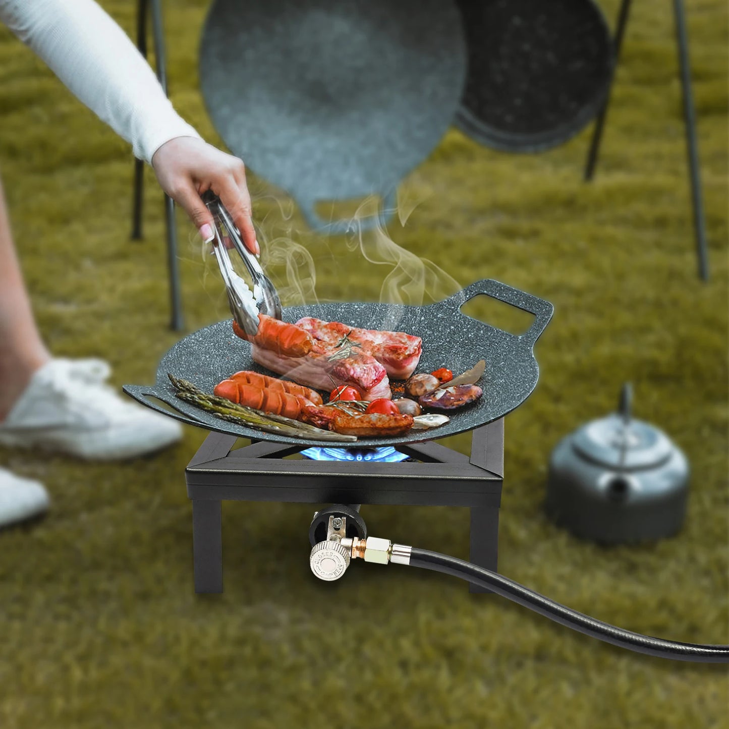 8000W Portable Single Burner Gas Stove For Camping BBQ