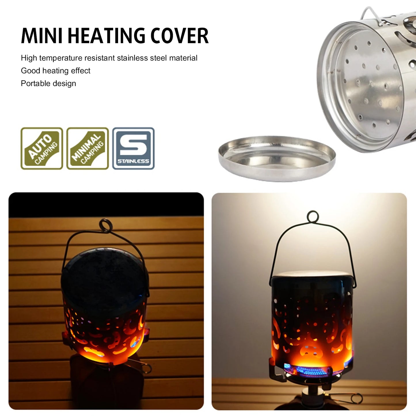 Shunmaii Portable Tent Heater Cover Stainless Steel Stove