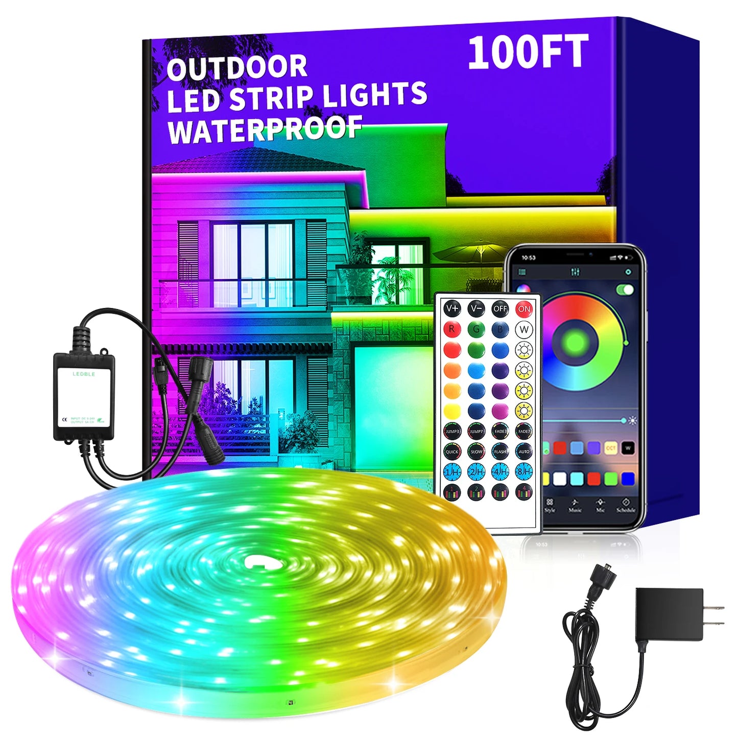 Outdoor LED Strip Lights IP68 Waterproof With Remote Control