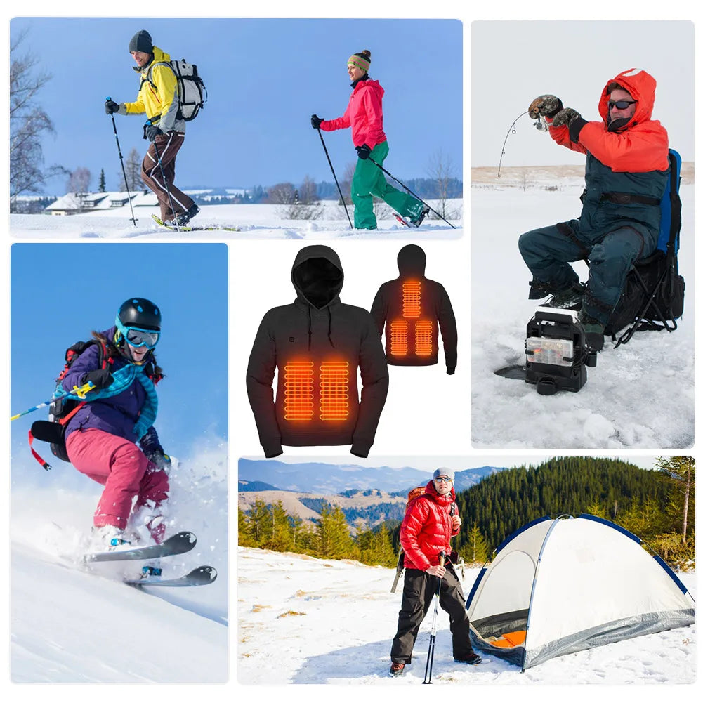 APWIKOGERCN Heated Jacket 5 Zones USB Rechargeable Unisex