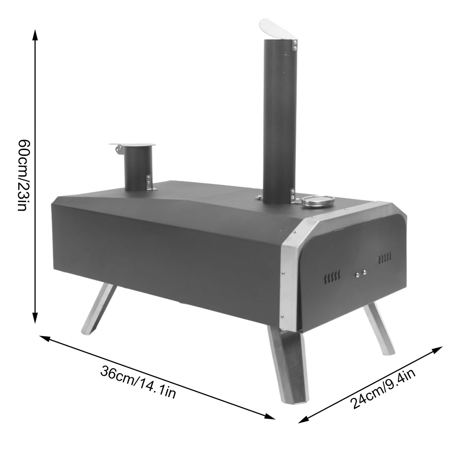 Romellar Outdoor Pizza Oven Wood Fired Portable Steel