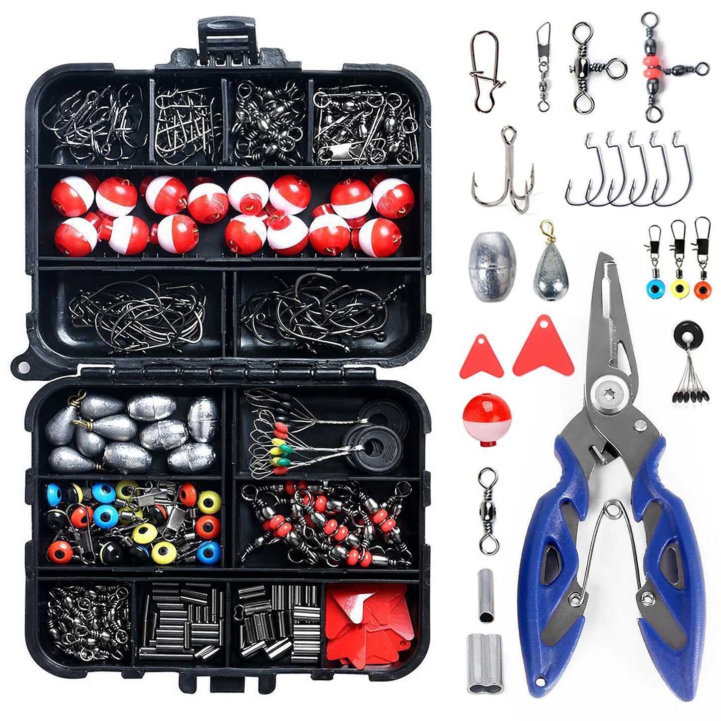 Docooler 263Pcs Fishing Accessories Kit With Tackle Box
