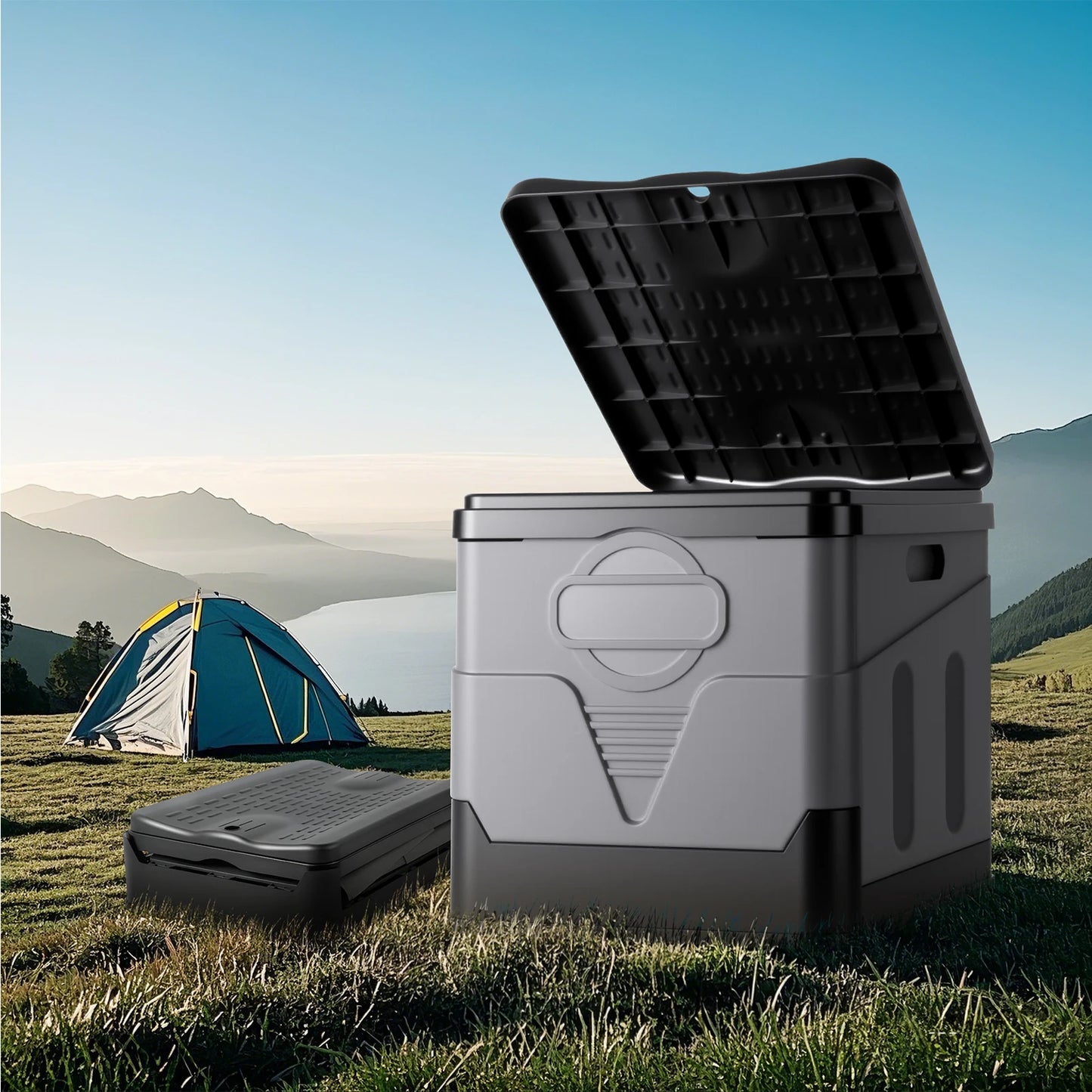 Compact Portable Camping Toilet for Adults with Lid