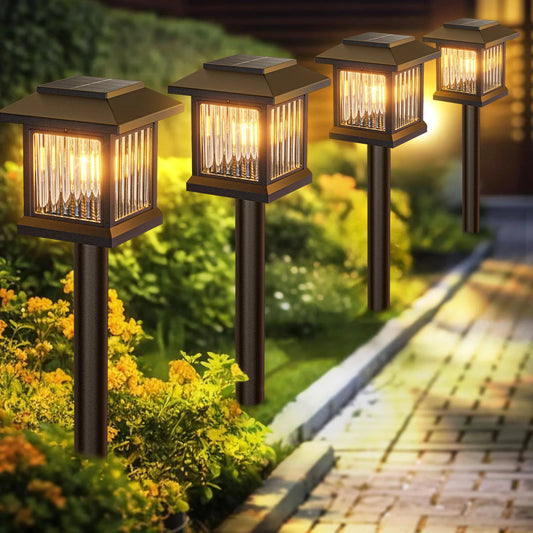 KPSTEK Solar Outdoor Lights 2 Pack Auto On Off Lawn Patio