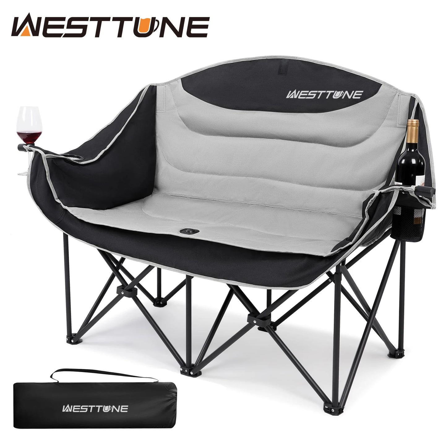 Westtune Double Camping Chair Oversized Loveseat Outdoor