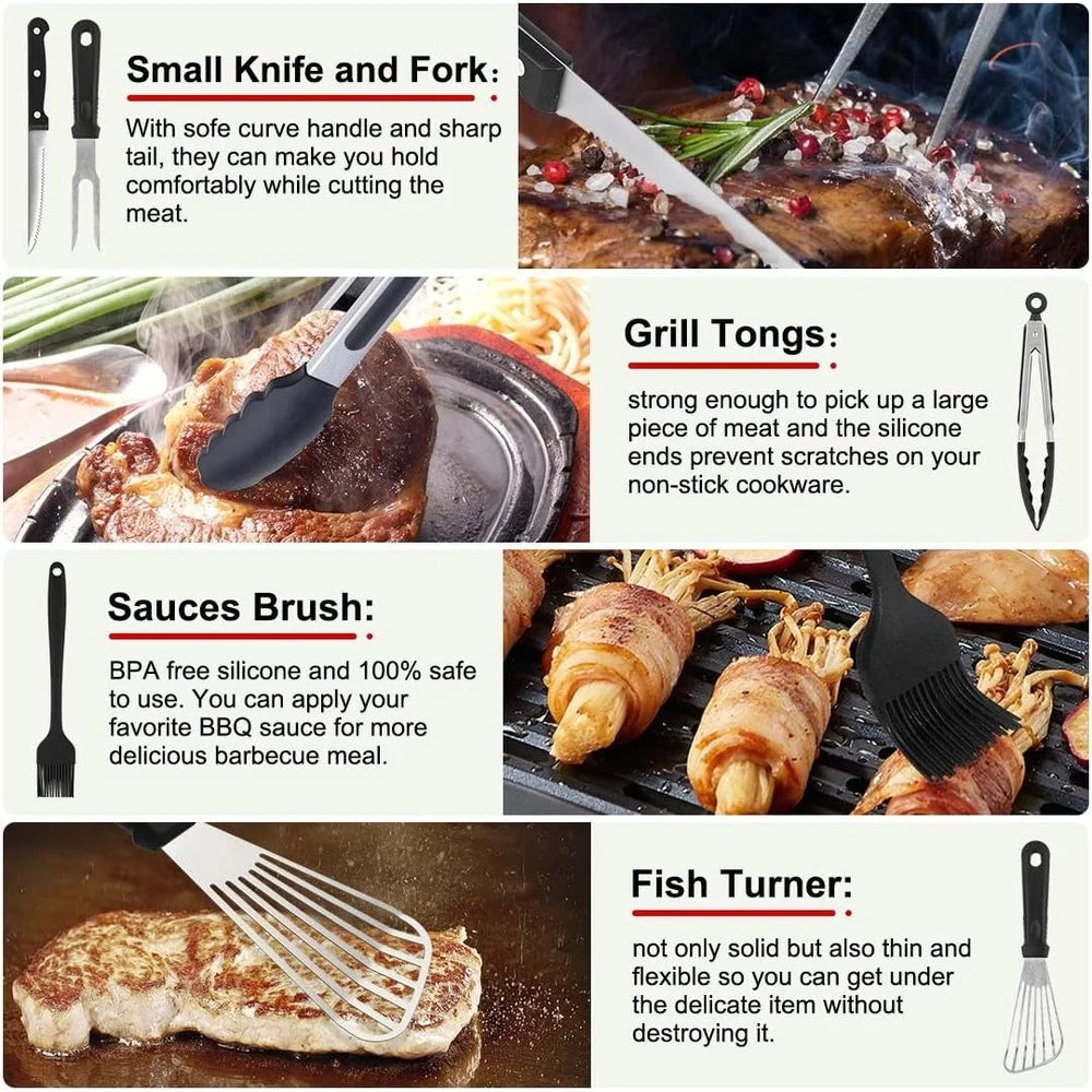 XMSJCN 144 Pieces Griddle Accessories Kit BBQ Tools