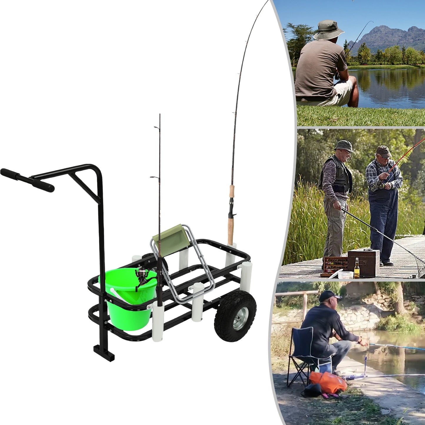 Hign Concerned Fishing Cart High Carbon Steel 198 Lbs Load