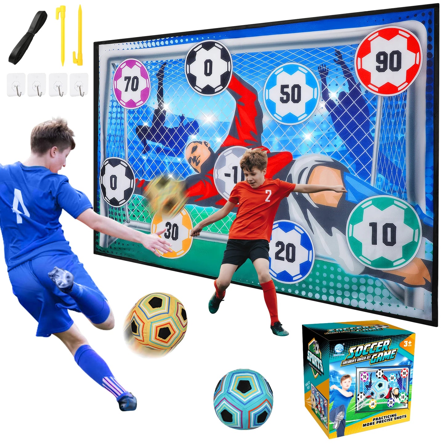 VATOS Foldable Football Ball Game Set For Kids Indoor Soccer