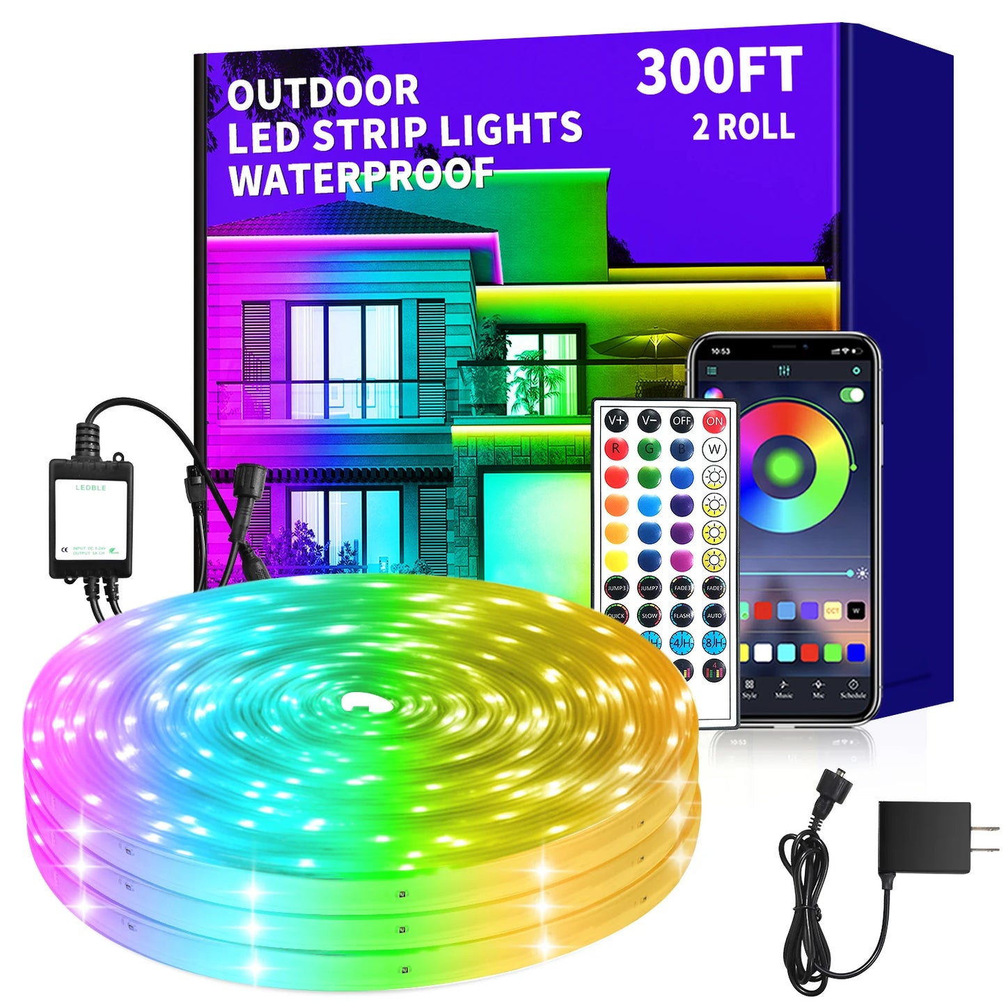 Outdoor LED Strip Lights IP68 Waterproof With Remote Control