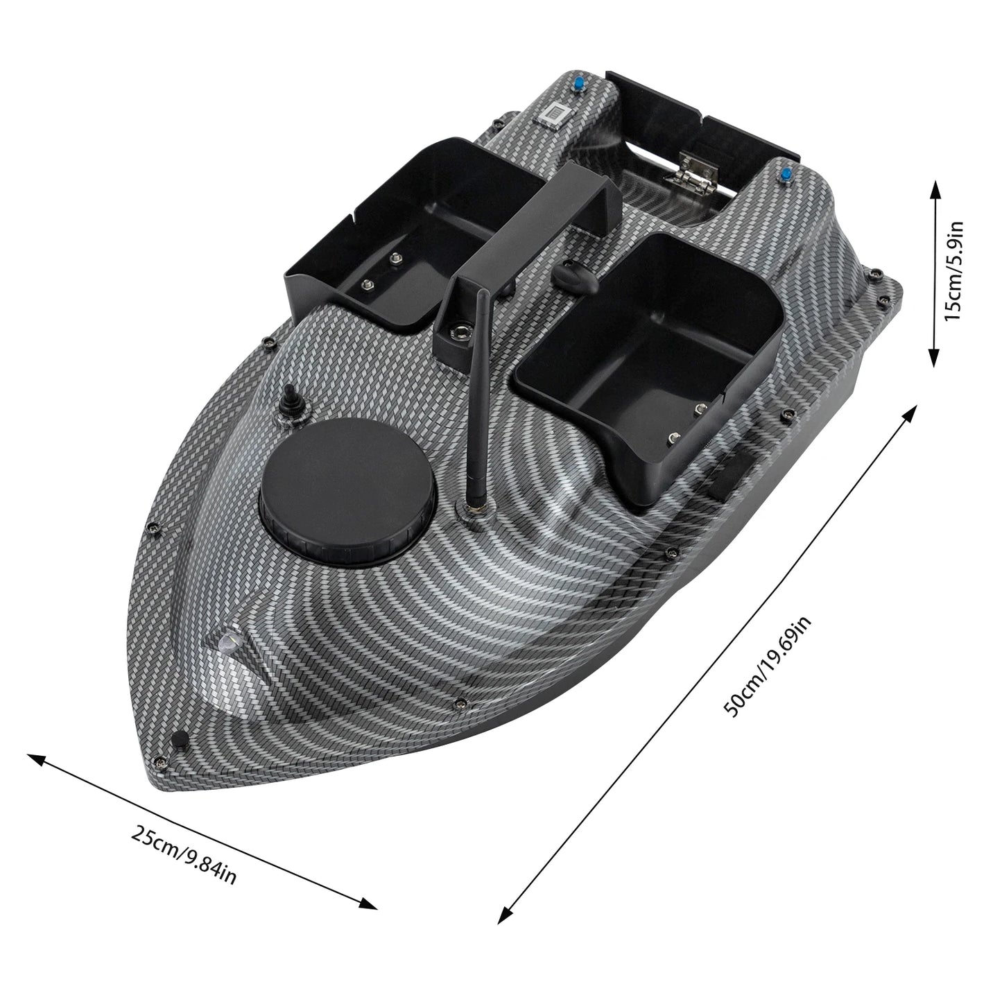 GPS Fishing Bait Boat Remote Control Dual 390 Motors