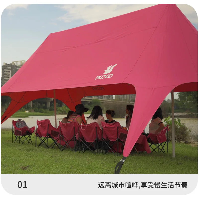 MUJOD Awning Tent Waterproof Oxford Coated Outdoor Shelter