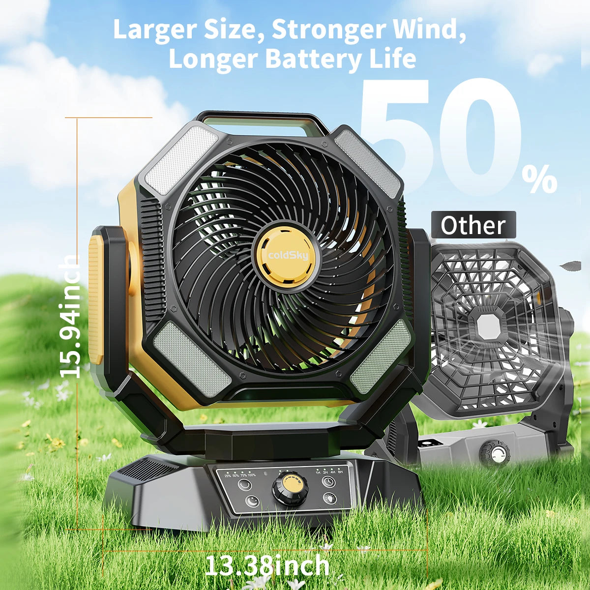Portable Camping Fan 40000mAh LED Lantern Remote 8 Speeds