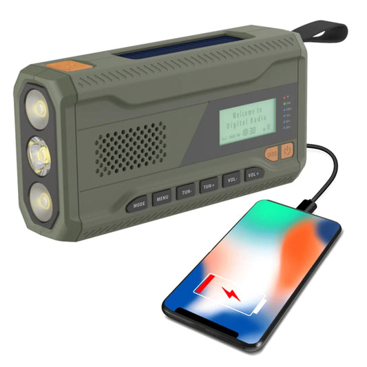 APWIKOGER Hand Crank Emergency Radio Flashlight BT Speaker