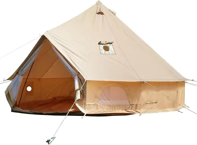 DANCHEL OUTDOOR Canvas Bell Tent With 2 Stove Jacks