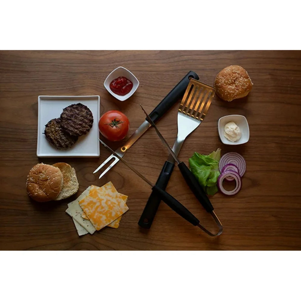 DUTRIEUX Three Piece Stainless Steel Grill Tool Set